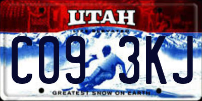 UT license plate C093KJ
