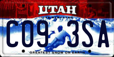 UT license plate C093SA