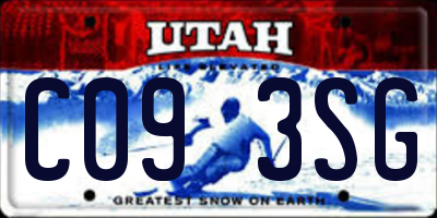 UT license plate C093SG