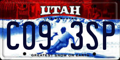 UT license plate C093SP