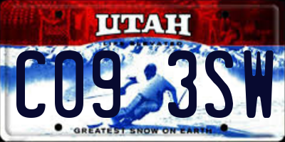 UT license plate C093SW