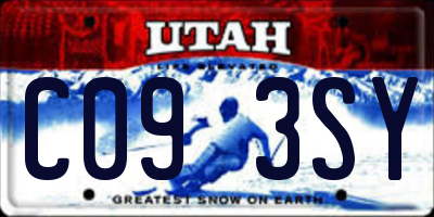 UT license plate C093SY
