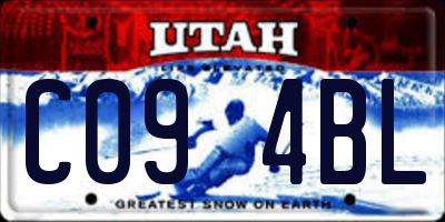 UT license plate C094BL