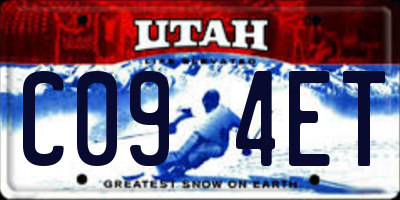 UT license plate C094ET