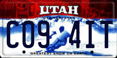 UT license plate C094IT