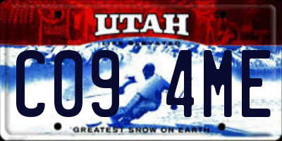UT license plate C094ME