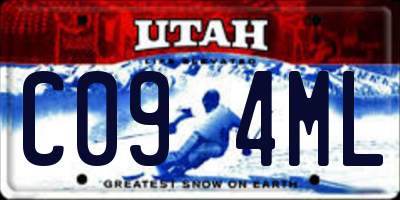 UT license plate C094ML