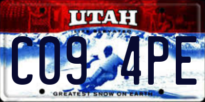 UT license plate C094PE