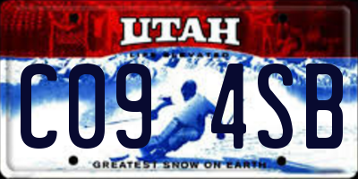 UT license plate C094SB