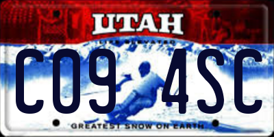 UT license plate C094SC