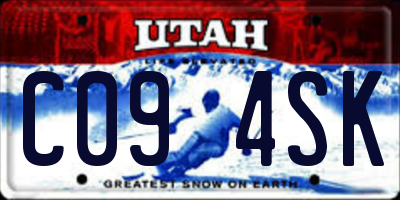 UT license plate C094SK