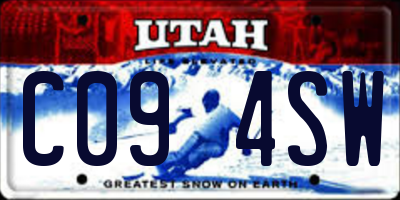UT license plate C094SW