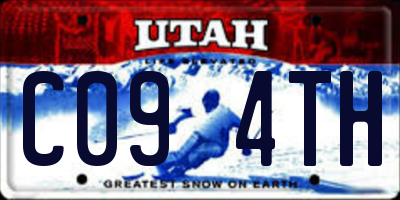 UT license plate C094TH
