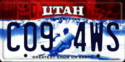 UT license plate C094WS