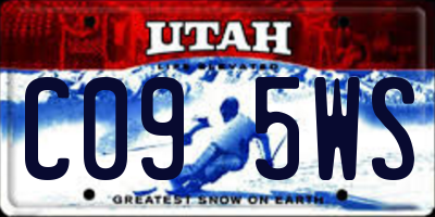 UT license plate C095WS