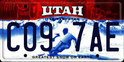 UT license plate C097AE
