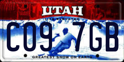 UT license plate C097GB