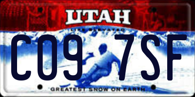 UT license plate C097SF