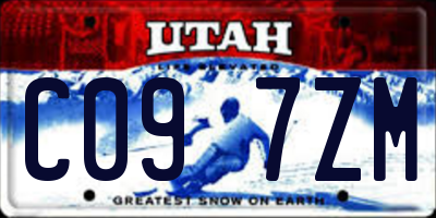 UT license plate C097ZM