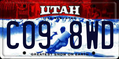 UT license plate C098WD