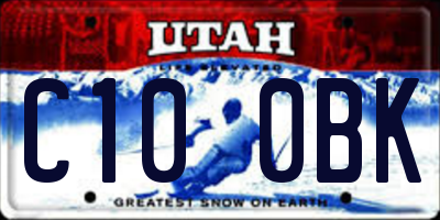 UT license plate C100BK