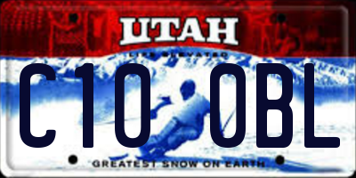 UT license plate C100BL
