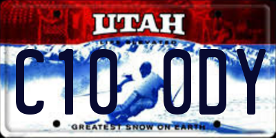 UT license plate C100DY
