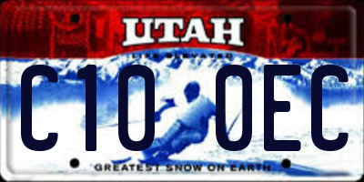 UT license plate C100EC