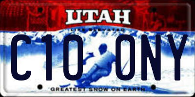 UT license plate C100NY