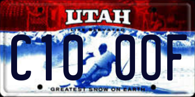 UT license plate C100OF