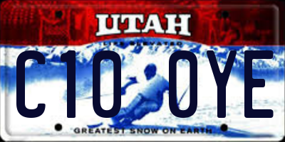 UT license plate C100YE