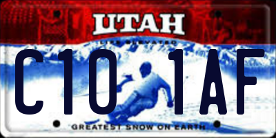 UT license plate C101AF