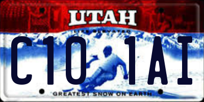 UT license plate C101AI