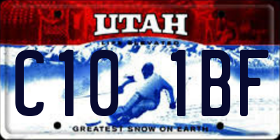 UT license plate C101BF