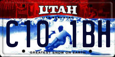 UT license plate C101BH