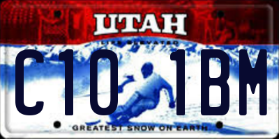 UT license plate C101BM