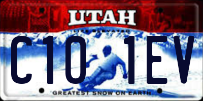 UT license plate C101EV