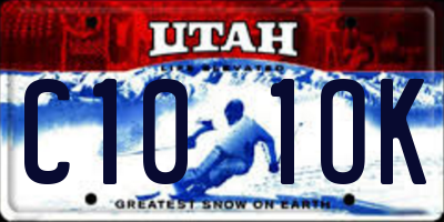 UT license plate C101OK