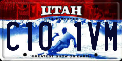 UT license plate C101VM