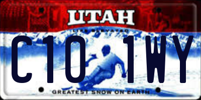 UT license plate C101WY