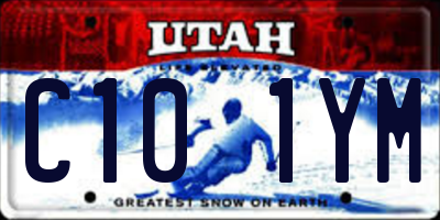 UT license plate C101YM