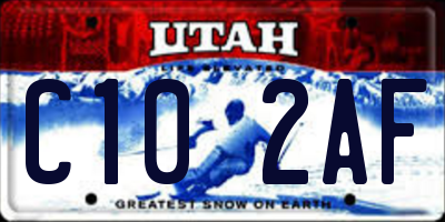 UT license plate C102AF