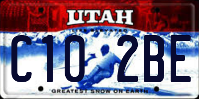 UT license plate C102BE
