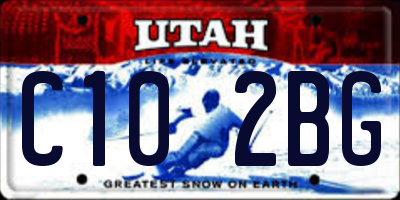 UT license plate C102BG
