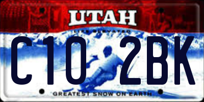 UT license plate C102BK