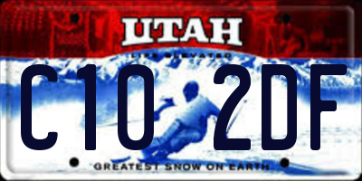 UT license plate C102DF