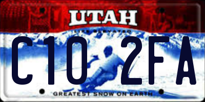 UT license plate C102FA