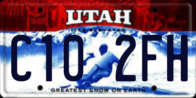 UT license plate C102FH