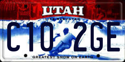UT license plate C102GE