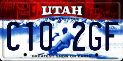 UT license plate C102GF